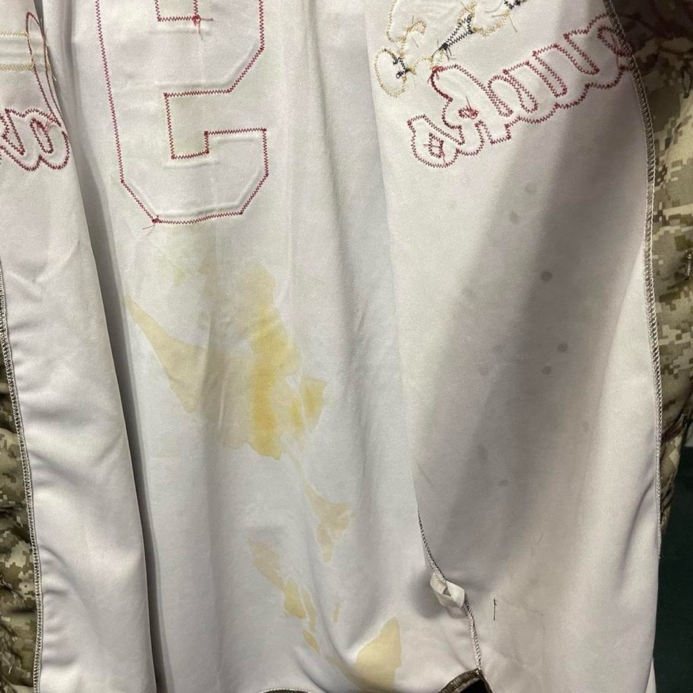 GAME WORN 2010 Louisiana Monroe Warhawks college baseball Camo Military jersey - Picture 6 of 8
